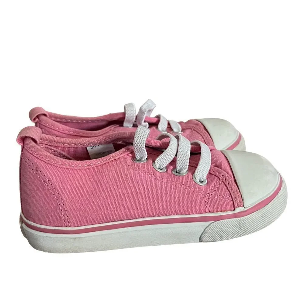 Baby Gap pink low top toddler sneakers size 7‎